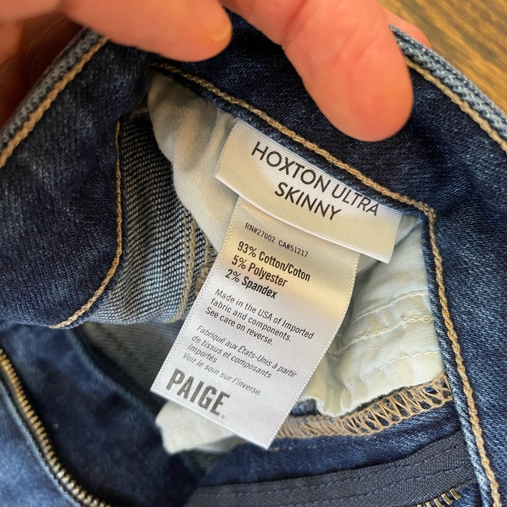 PAIGE Hoxton Ultra Skinny Denim Jean in Dark Blue, Women’s size 26 - Picture 5 of 8